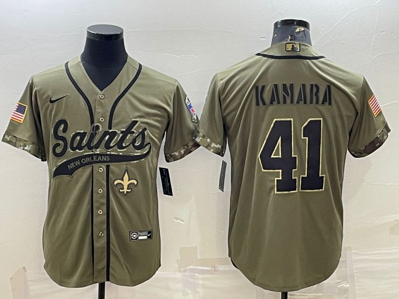 Men New Orleans Saints #41 Kamara salute green 2022 Nike Co branded NFL Jerseys->houston astros->MLB Jersey